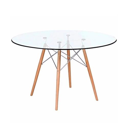 MESA EAMES REDONDA VIDRIO 120 CM (3920)