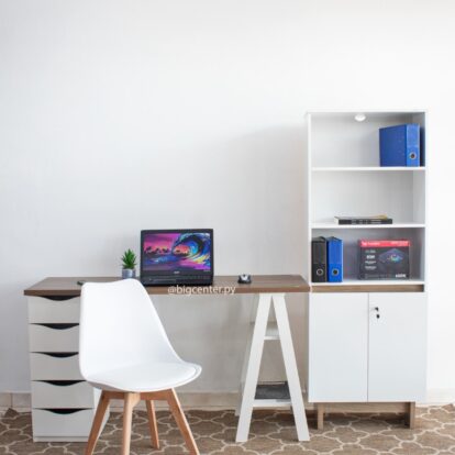 COMBO ESCRITORIO SPIRIT+ ARMARIO SEMI ABIERTO+ SILLA EAMES