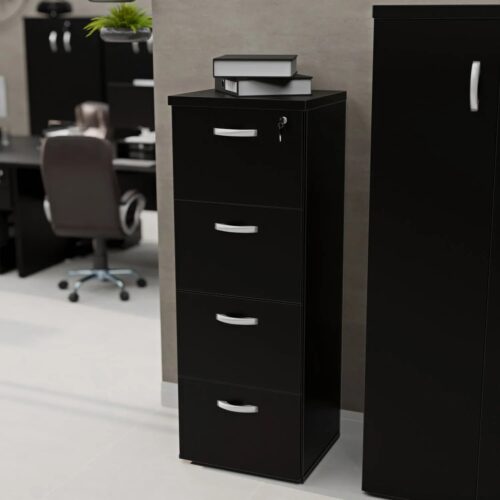 ARCHIVERO 4 CAJONES 15MM NEGRO (M01549)