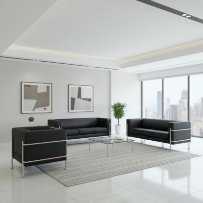 SOFA NIVARIA CORPO ECOLEATHER DE 3+2 LUGAR COUFA