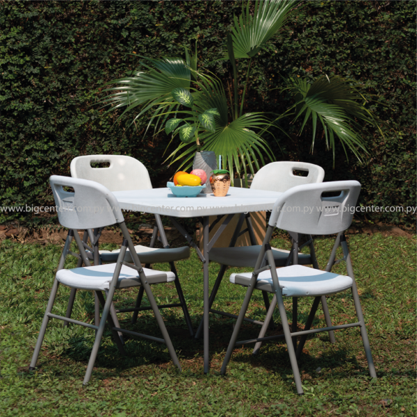 MESA PLEGABLE CUADRADO + 4 SILLAS (mcb80+2656)