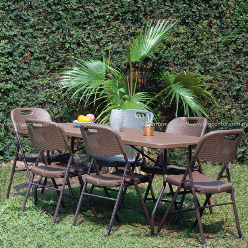 MESA PLEGABLE MALETIN RATAN 1,80  (MPRR180)