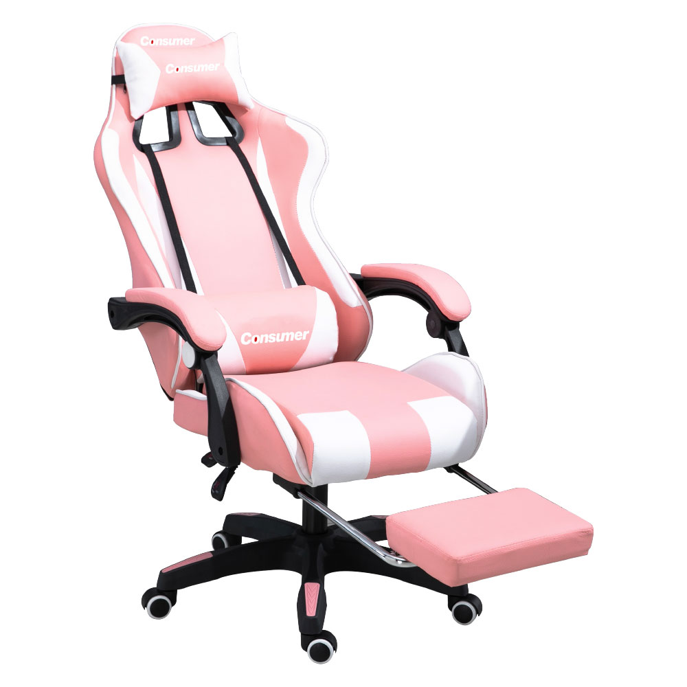 SILLA GAMER PRO ROSA Y BLANCO - Imagen 2