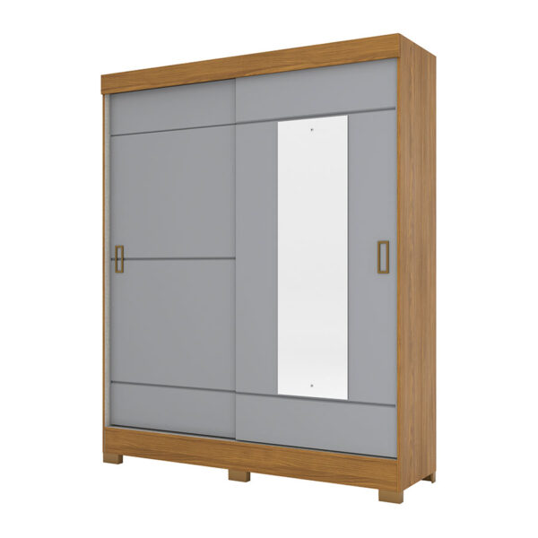 ROPERO 2 PUERTAS CORREDIZAS CON ESPEJO B66 HENN NATURE|GRIS - Imagen 3
