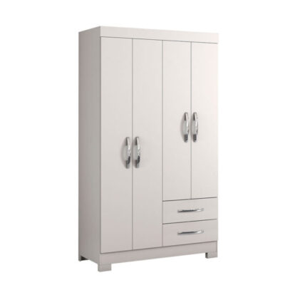 ROPERO MODERNO 4 PUERTAS 2 CAJONES NT5005 BLANCO