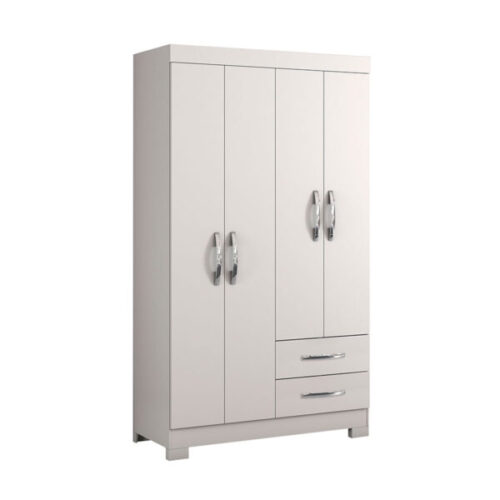 ROPERO MODERNO 4 PUERTAS 2 CAJONES NT5005 BLANCO