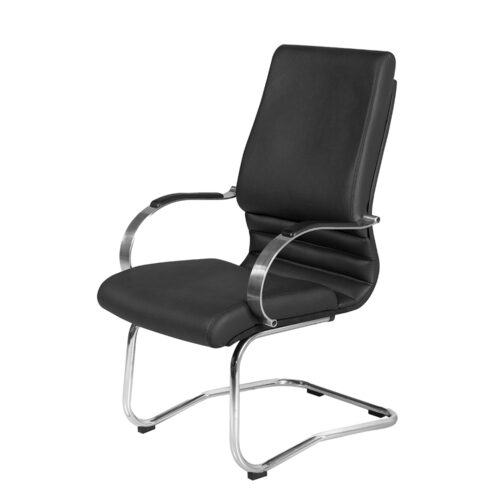 SILLA CROMADA ANA NEGRO