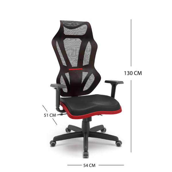 SILLA GIRATORIA GAMER  VIZON DZ ROJO (RJT19) - Imagen 5