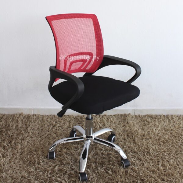SILLA GIRATORIA TELA MESH 80 KG (61RED) ROJO