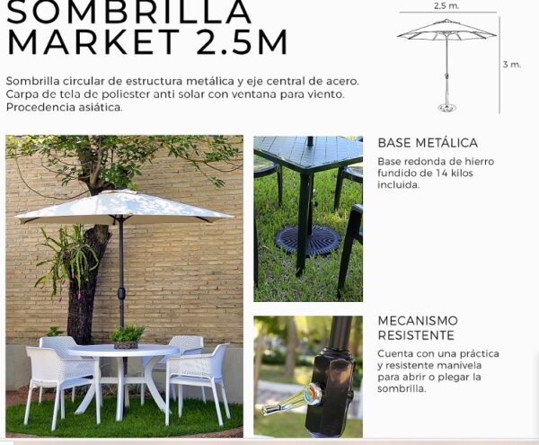SOMBRILLA 2X5 X 3 BEIGE (sy) (NF11061) - Imagen 2