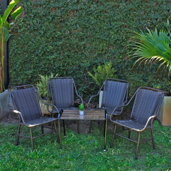 JUEGO DE JARDIN REPOSERITA TIPO RATTAN  (4393)+(3670)