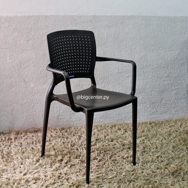 SILLA FIJA TRAMONTINA SAFIRA C/POZA BRAZO MARRON (7589)