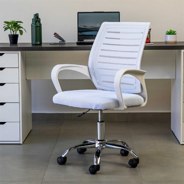 SILLA GIR DE OFICINA LEVEL VIENA (BLANCO) LVS024BL