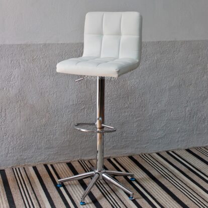 BUTACA TABURETE PATAS CROMADA BLANCO (7214)