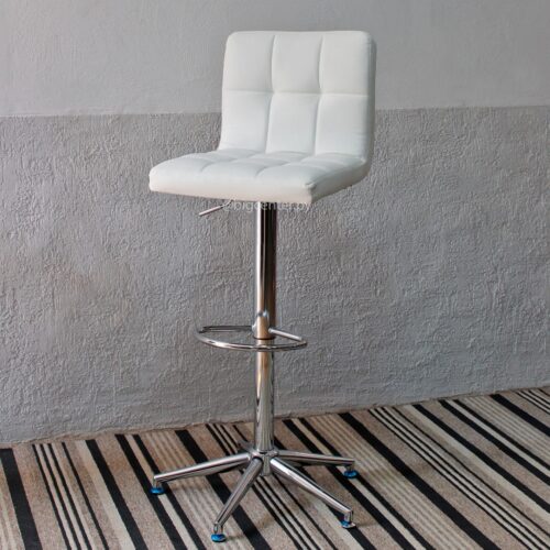 BUTACA TABURETE PATAS CROMADA BLANCO (7214)