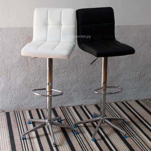 BUTACA TABURETE PATAS CROMADA NEGRO (7214) - Imagen 2