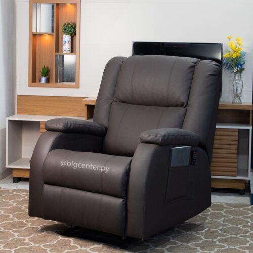 SOFA RECLINABLE COUFA ECO CUERO FIJO (015) MARRON