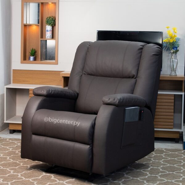 SOFA RECLINABLE COUFA ECO CUERO FIJO (015) MARRON