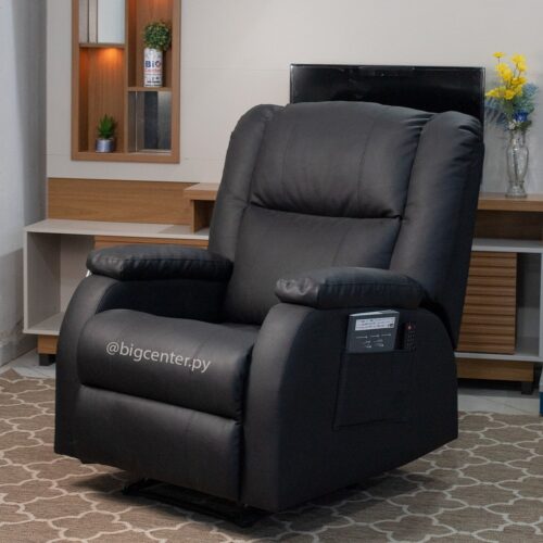 SOFA POLTRONA RECLINABLE 015 A CABO ECOLEATHER NEGRO