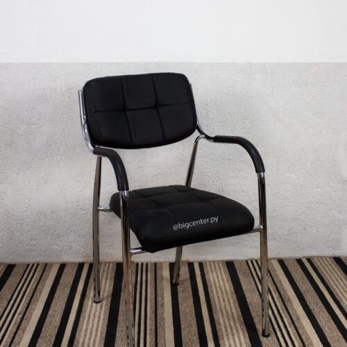 SILLA FIJADE OFICINA NEGRO (BY009)