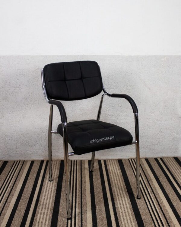 SILLA FIJADE OFICINA NEGRO (BY009)