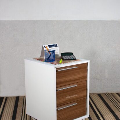 CAJONERA POLITORNO MIA 3 CAJONES BLANCO / CASTAÑO (7539)