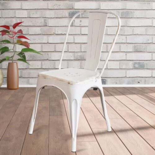 SILLA FIJA TOLIX ANIGUO  BLANCO