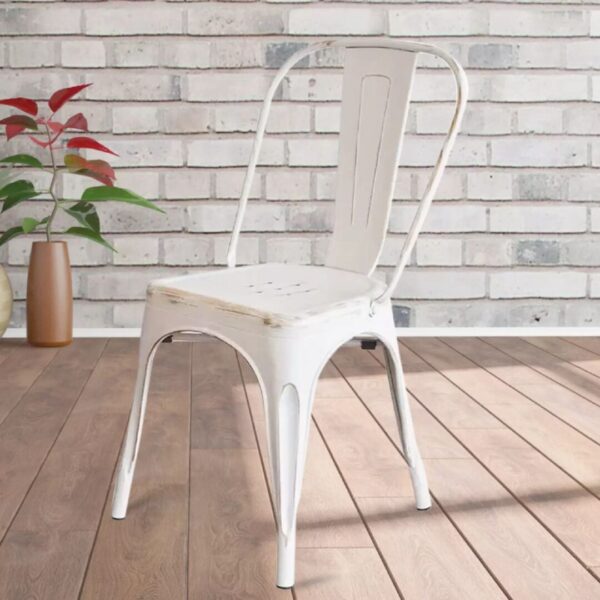 SILLA FIJA TOLIX ANIGUO  BLANCO