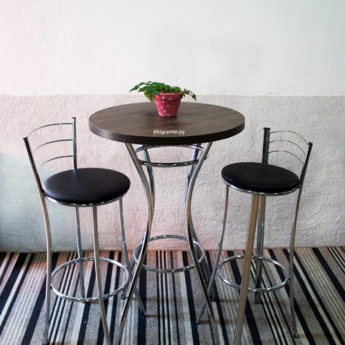 MESA HELENA P/BUTACAS TAPA MDF MOVELMAX CROMADA