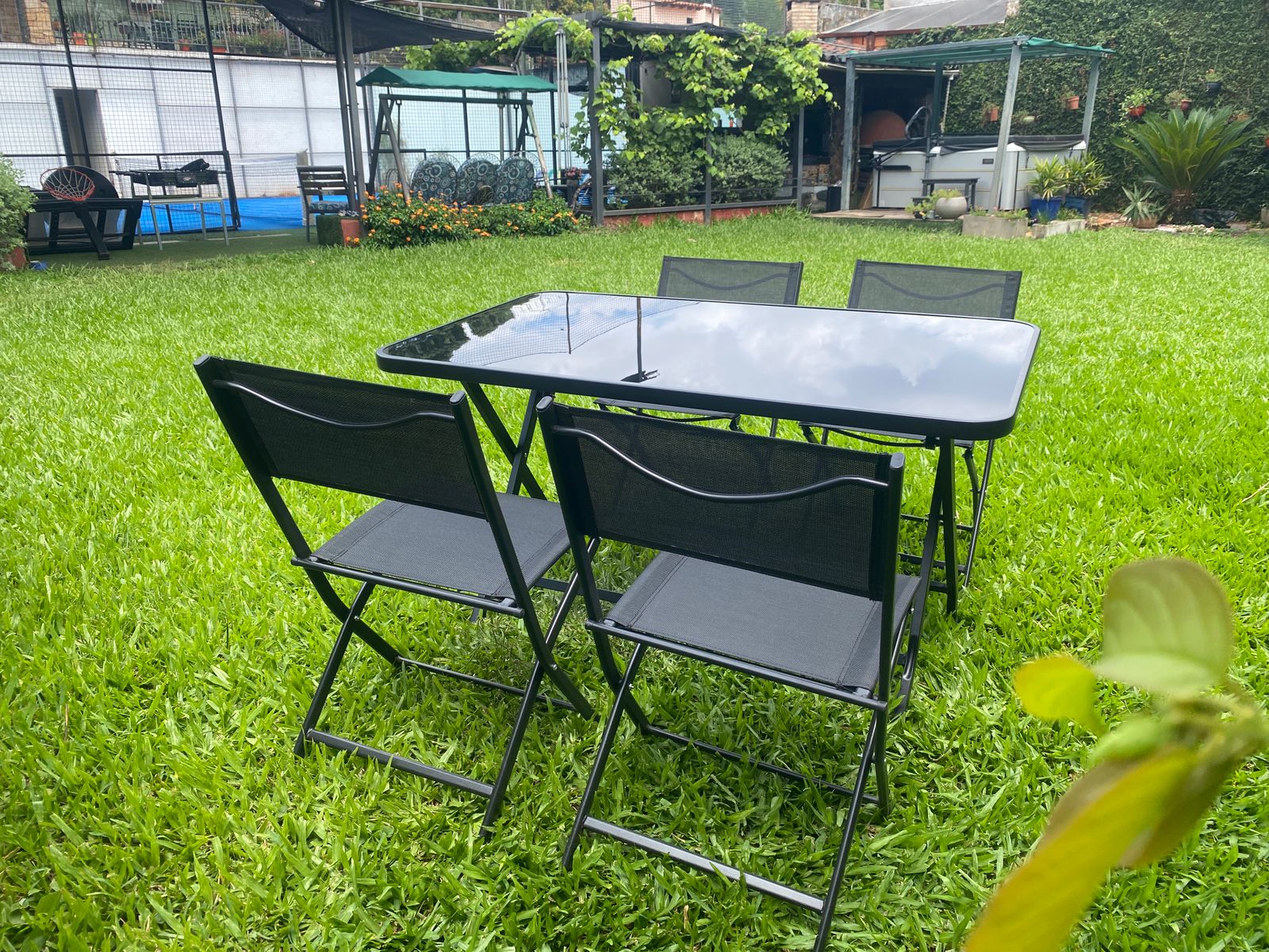 JUEGO DE JARDIN NEGRO GOLEADER 4 SILLAS - Imagen 2