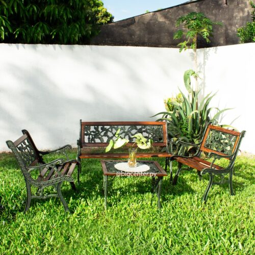 JUEGO DE JARDIN ROSITA MADERA Y HIERRO