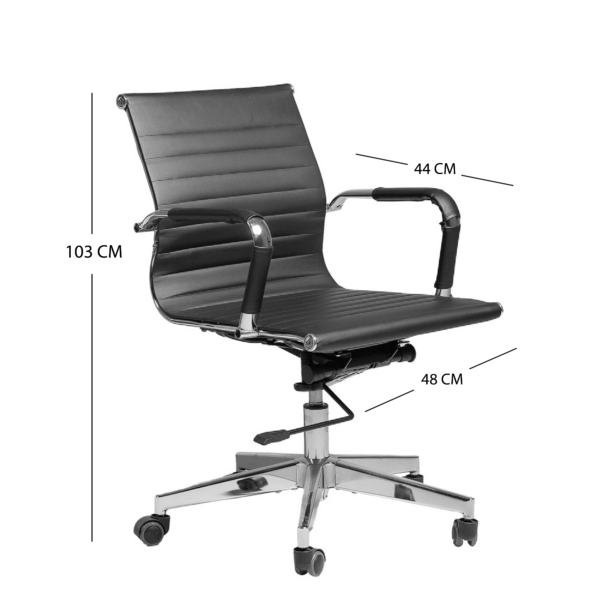 SILLA GIRATORIA TRINEO 90K C/ RESPALDO BAJO (Y1846BJ) - Imagen 2