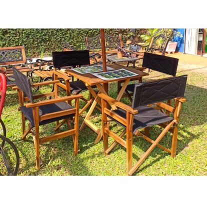 JUEGO DE JARDIN PLEGABLE DE MADERA (4815)+(2666)