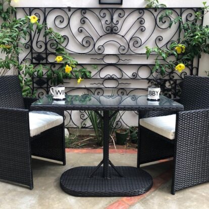 SET HAVANA 2 SILLAS CON MESA RATTAN SINTESICO  (HC)