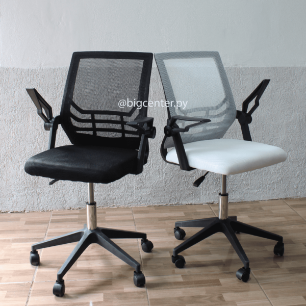 SILLA GIRATORIA TELA MESH BRAZO REBATIBLE 100k (6927)