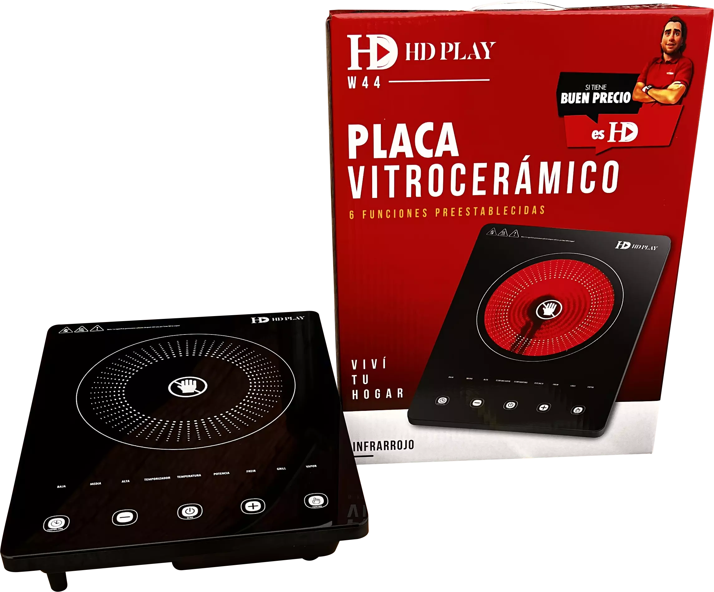 PLACA VITROCERAMICA HD INFRARROJA 6 FUNCIONES - Imagen 3