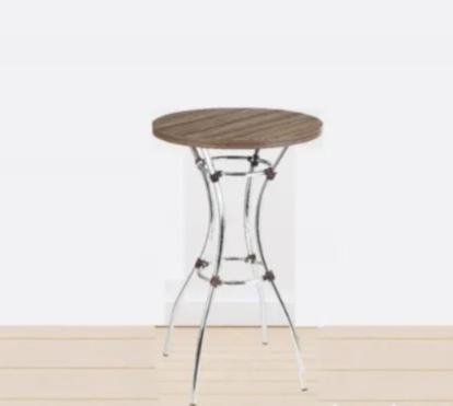MESA HELENA P/BUTACAS TAPA MDF MOVELMAX CROMADA