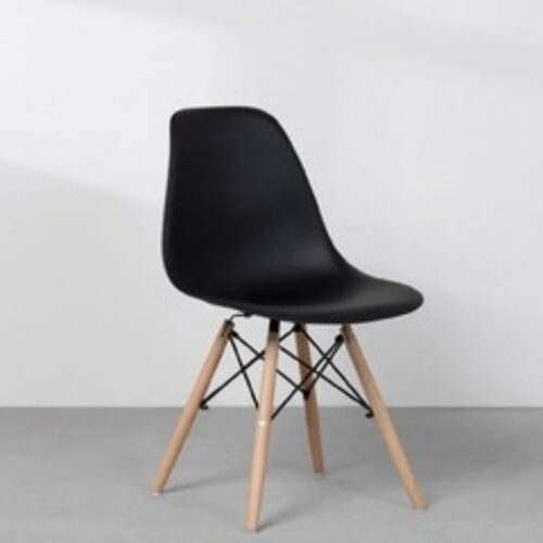 SILLA FIJA EAMES – 90 K (PATAS FINAS) NEGRO XPLAST 648*