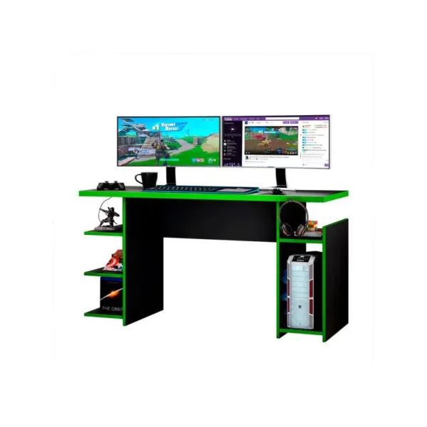 MESA ESCRITORIO GAMER NEGRO/VERDE (NT2065) - Imagen 3