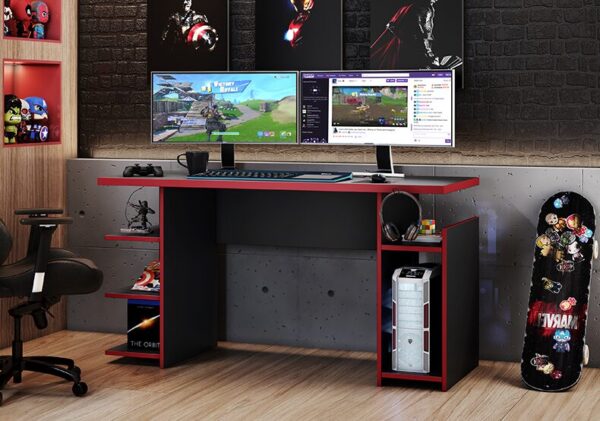 MESA GAMER  NOTAVEL NEGRO ROJO (NT2065R)