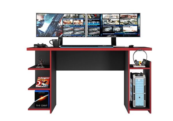 MESA GAMER  NOTAVEL NEGRO ROJO (NT2065R) - Imagen 2