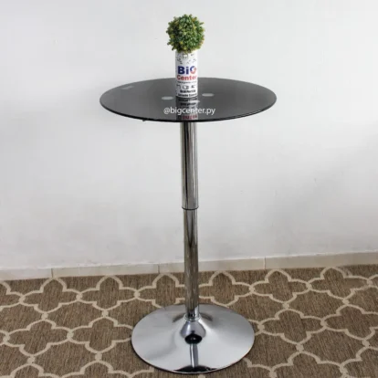 MESA ALTA DE VIDRIO PATAS CROMADA (3787) IMP