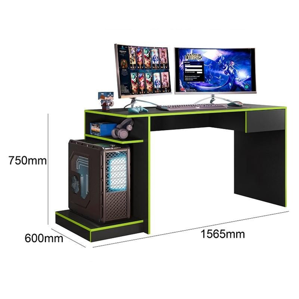 MESA GAMER EMPOLI VERDE/NEGRO - Imagen 2