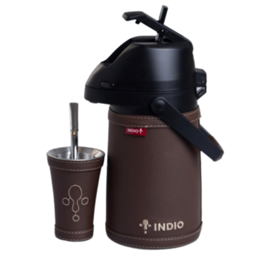 TERMO TERERE INDIO INOX  1.3L SIMIL MARRON SUELA 6352MS