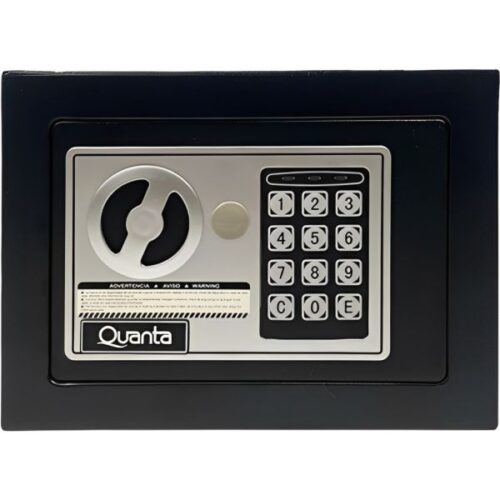 CAJA FUERTE DIGITAL QUANTA QTCFN5 CON TECLADO NUMÉRICO – NEGRO 5L