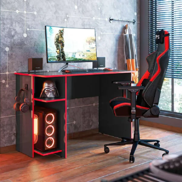 MESA ESCRITORIO GAMER  QMV ROJO (3875RJ) - Imagen 2